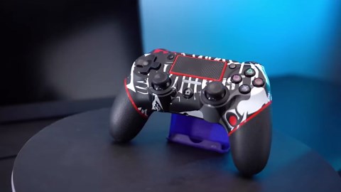 Upgraded Wireless Controller for Ps4 Gamepad Compatible with Ps4/Pro/Slim/Windows PC,Joystick for PS4 with Touchpad/Stereo Headphone Jack/Six-axis Motion Control/Charging Cable (Black)