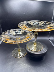 Fostoria 2, Yellow Depression Glass Compotes, Vintage - Etsy