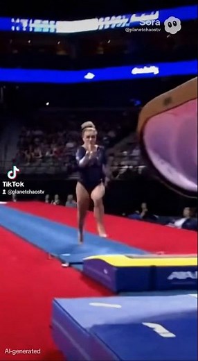 Gymnast Slips on Springboard | Skids over Vault #gymnastics #fail #ouch #vault #ohno