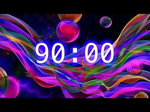 90-Minute Abstract Classroom Timer | Color Flow Countdown for Focus and Relaxation
