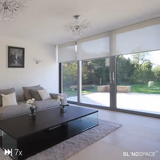 Sliding Glass Doors with Hidden Roller Blinds installed