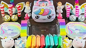 12K views · 350 reactions | Mixing Unicorn Pastel 濾, Makeup Eyeshadow ,Parts into Slime.#asmr #slimecoloring #슬라임 | Slime Slime | Facebook