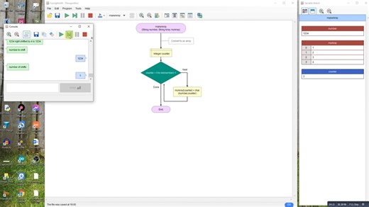 64.Flowgorithm - Cyclical shift to the right
