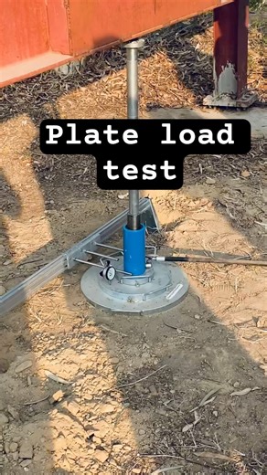 Plate load test for bearing capacity of soil