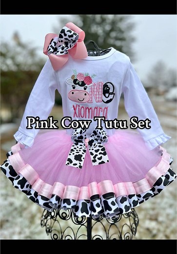Custom Cow-Themed Tutu Set for a Stylish First Birthday