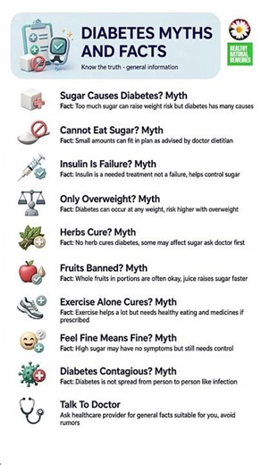 Diabetes Myths vs Facts: 10 Truths You Need to Know #diabetes #fitness #health #healthtips