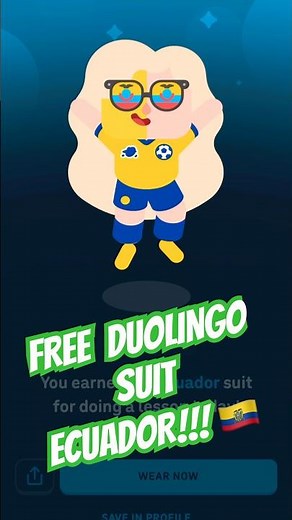 Duolingo world cup suits are free if you do your lesson!! 🦉 #duolingo
