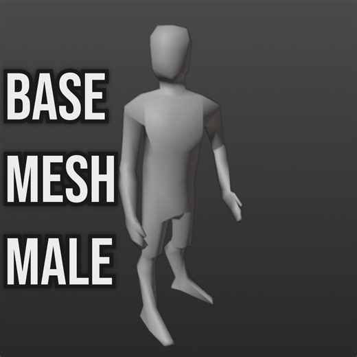 Male Base Mesh Low Poly by jonadb