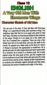class 10| English | Character Sketch of Old man