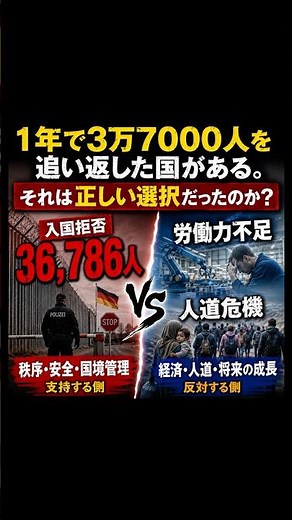 ドイツが1年で3 6万人を入国拒否！移民厳格化の真相と経済への影響を解説【2026年最新・欧州政治】#shorts #ニュース #移民問題