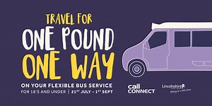 Just 2 days left for this offer! CallConnect, the flexible bus service, is offering £1 tickets to passengers aged 18 and under throughout this year's school summer holiday. The special £1 bus tickets for one-way journeys on pre-booked and timetabled CallConnect services are available across the county until September 1st. CallConnect can be used by anyone of any age. For details of how you can get the most from this offer call 0345 234 3344 and ask about £1 one way or visit; https://bit.ly/2zDdK