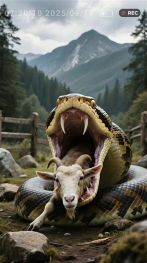 Python vs Goat – Unlikely Predator #shorts #cctv #snake