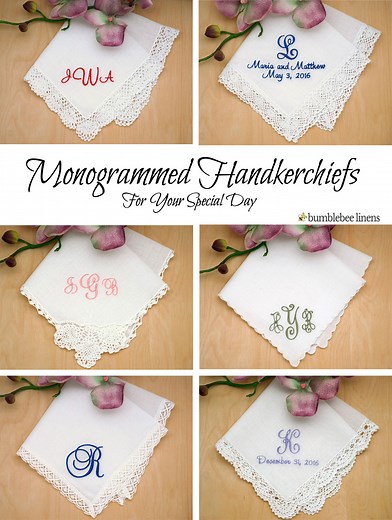 Monogrammed Handkerchief | Custom Handkerchief | Personalized Hankie