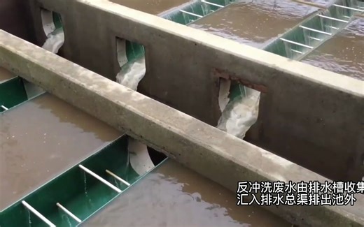 滤池构造、反冲洗运行过程演示视频