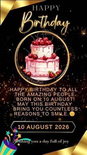 10 August Birthday Wishes 🎂 | Happy Birthday to August Born #birthday #august #shortsfeed #shorts