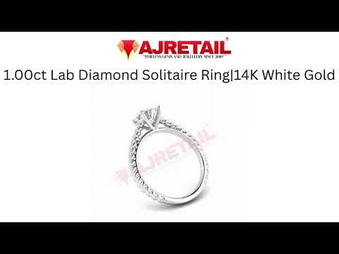 1.00ct Lab Diamond Solitaire Ring|14K White Gold #ajretail #diamondring