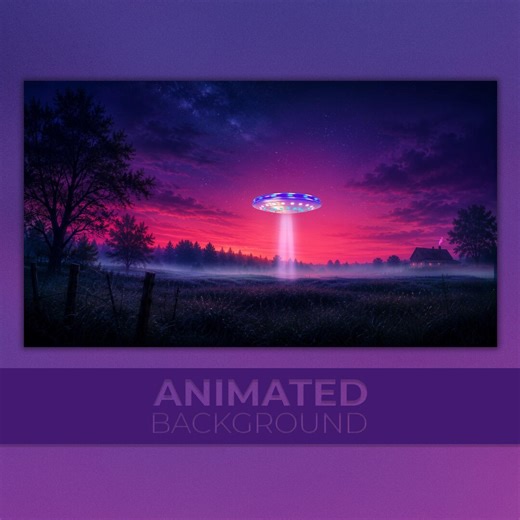 UFO Farm Animated: Alien Beam Sunset, Vtuber Background, Stream Background, Zoom Background, OBS Overlays - Etsy
