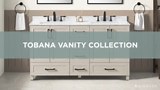 Glacier Bay Tobana 60 in. Double Sink Weathered Tan Bath Vanity with White Engineered Marble Top (Assembled) Tobana 60WT