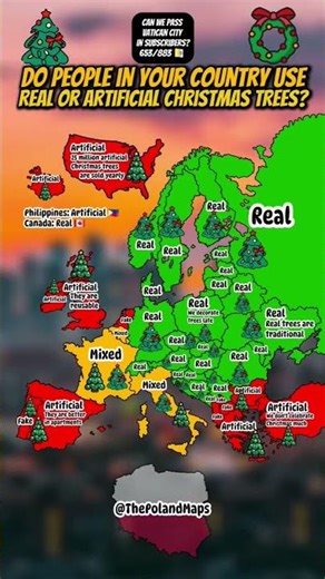 Does your country use real or artificial Christmas trees? 🌲 #mapping #europe #mapper