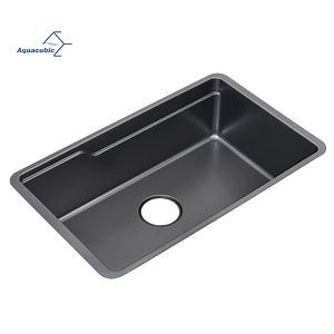 [Hot Item] Aquacubic 30 Inch Gunmetal Black Stainless Steel Undermount Workstation Nano Cupc Certificate Handmade Kitchen Sink with Ledge