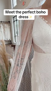 This dress is PERFECT for the boho bride to be! 🤩✨ Try her on by booking with Wild Rose! 🌹 #wildrosebridal | Wild Rose Bridal Effingham