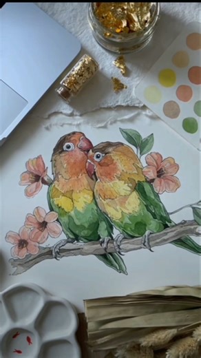 how to draw beautiful parrot 🦜🌺🌺🦜🍁🍂🍁 painting