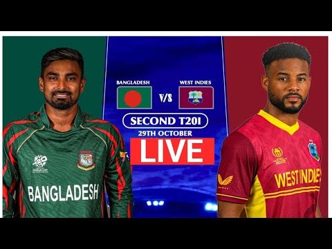 Bangladesh vs West Indies 2nd T20 Live | BAN vs WI T20 Match Today | Live Cricket Match