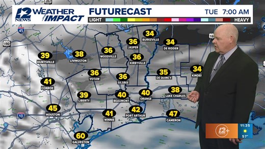 Streaming live on 12News 12News meteorologist Jeff Gerber is in the Weather Impact Center to update you on Monday's weather in Southeast Texas. | 12NewsNow