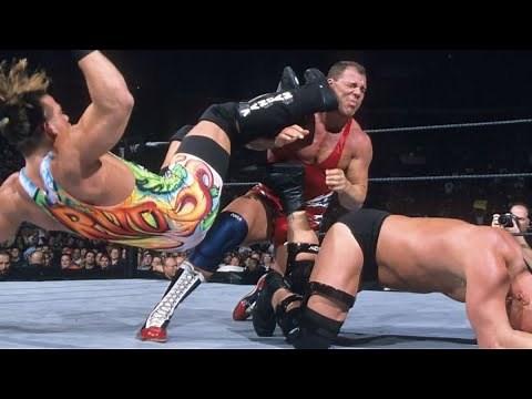 "Stone Cold" Steve Austin vs Kurt Angle vs Rob Van Dam No Mercy 2001 Highlights