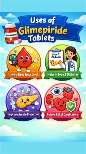 Glimepiride Tablet Uses Explained 💊 | Control Blood Sugar Fast!🔥 :#Glimepiride#DiabetesCare#Type2