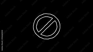 no sign symbol animation. White Highlight Elements. Doodle loop animation. doodle style on transparent background. Jittery Artistic Motion. scribble animation.