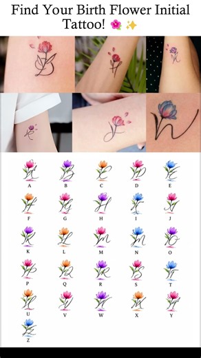 Floral Initial Tattoo Code ✨ | Beautiful Flower Alphabet Letter Design