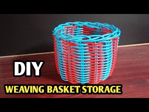 DIY Weaving Basket Storage | Easy Plastic Rattan Organizer for Home
