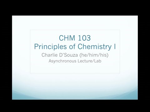 CHM 103 Asynchronous Online Course Tutorial