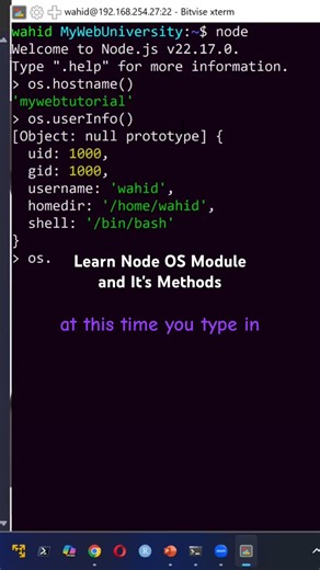 Learn NodeJS OS Module and It's Methods