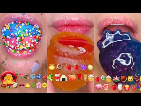 Satisfying ASMR Eating Emoji Food Challenge Compilation Mukbang 먹방