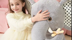 Giant Elephant Stuffed Animal Plush Soft Toy,Large Jumbo 25" Cute Big Size Huge Fluffy Plushy Fat Plushie,Birthday Gifts for Kid