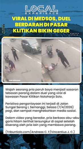 Aksi Brutal di Siang Hari, Duel Parang Gegerkan Warga Solo