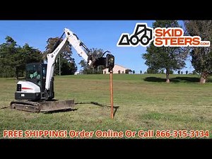 Mini Excavator Vibratory Post Driver Attachment by Blue Diamond - Skidsteers.com Call 866-315-3134