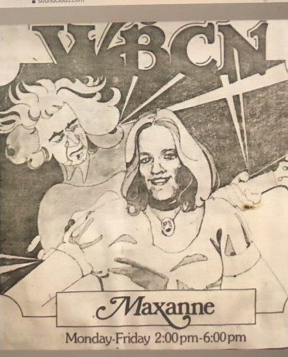 WBCN DJ Maxanne Sartori on the radio - 1977