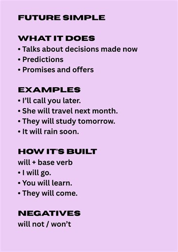 Future Simple, English Tenses