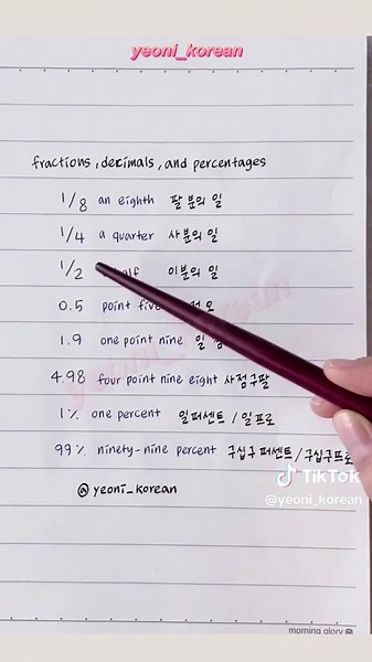 Korean Fractions, Decimals, and Percentages Explained