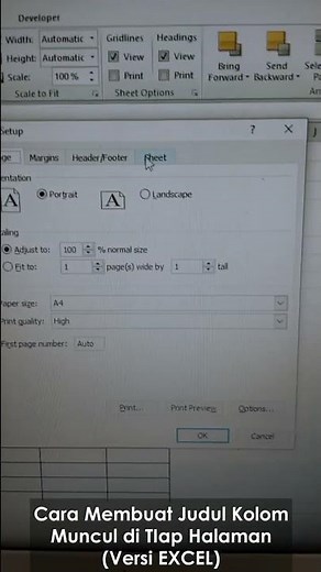 Cara Membuat Judul Kolom Muncul di Tiap Halaman - Versi Excel
