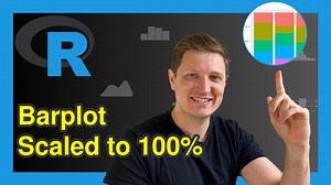Scale Bars of Stacked Barplot to a Sum of 100 Percent in R (2 Examples)