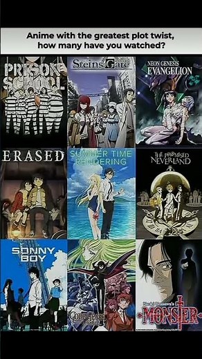 9 Anime🤯🔥 with the GREATEST Plot Twists of All Time#Anime #AnimePlotTwists #SteinsGate #MonsterAnime