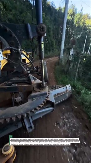 Rural Dirt Road Grading Smooth! #RoadWork #GraderBlade #Shorts
