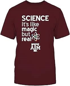 FanPrint Texas A&M Aggies T-Shirt - Science Lover - Magic But Real