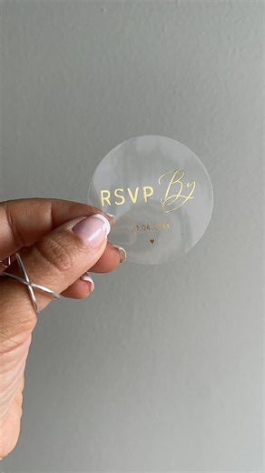 Clear Gold Foil Envelope Backs, RSVP by Round Stickers, Envelope Seal, Invitation Labels, Wedding Bridal Shower - Etsy