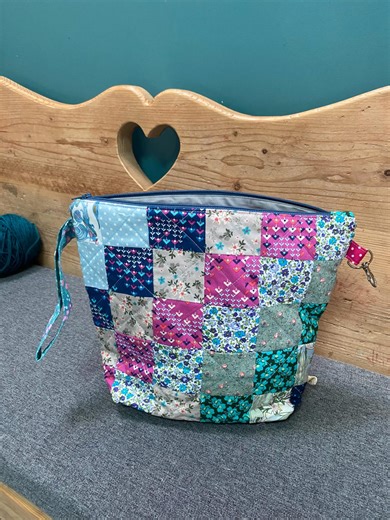 Zipped Patchwork Knitting Project Bag - Etsy