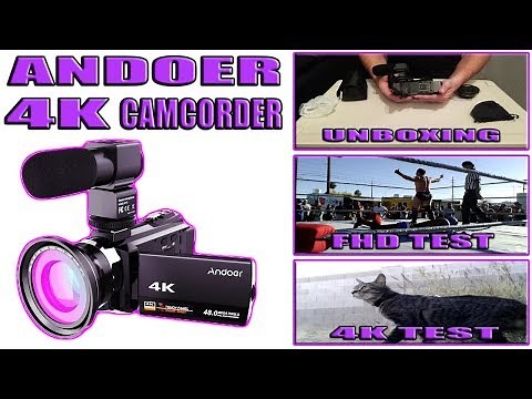 Andoer 4K 1080P 48MP WiFi Digital Video Camera Unboxing / Review